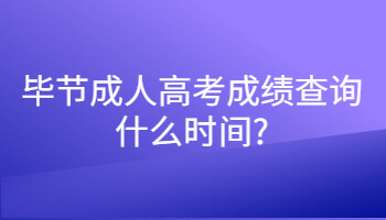 畢節(jié)成人高考成績查詢什么時(shí)間?