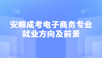 安順成考電子商務(wù)專業(yè)就業(yè)方向及前景