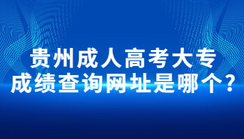 貴州成人高考大專成績查詢網址是哪個?