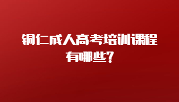 銅仁成人高考培訓(xùn)課程有哪些?