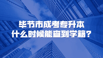 畢節市成考專升本什么時候能查到學籍?