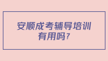 安順成考輔導培訓有用嗎?