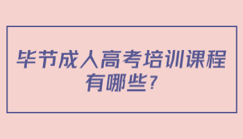 畢節成人高考培訓課程有哪些?