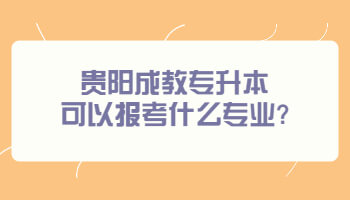 貴陽成教專升本可以報考什么專業(yè)?