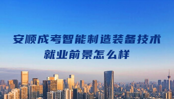 安順成考智能制造裝備技術就業前景怎么樣